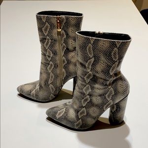 Snake print booties size 5